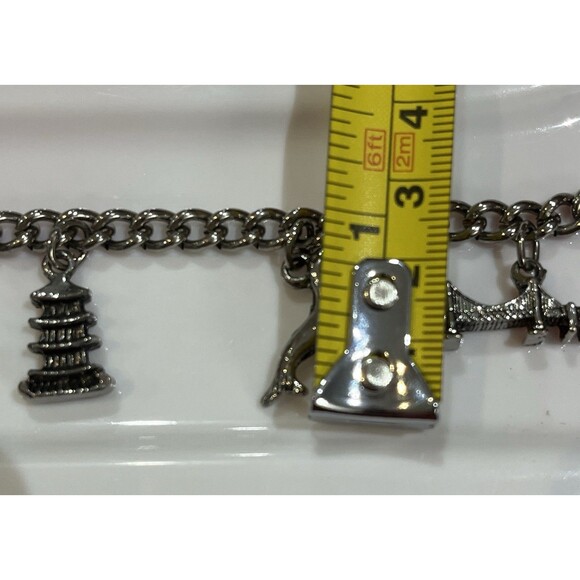 VTG San Francisco charm bracelet 6 charms 7" Long Collectable - Picture 7 of 8